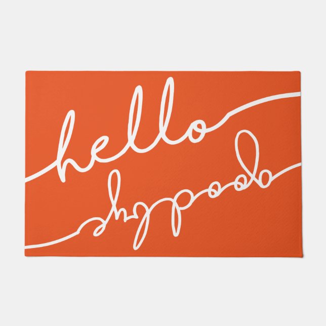 Hello Goodbye Typography Large - Pick Your Colour Doormat (Front)