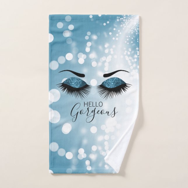 Hello Gorgeous Blue Eyes Bath Towel Set (Hand Towel)