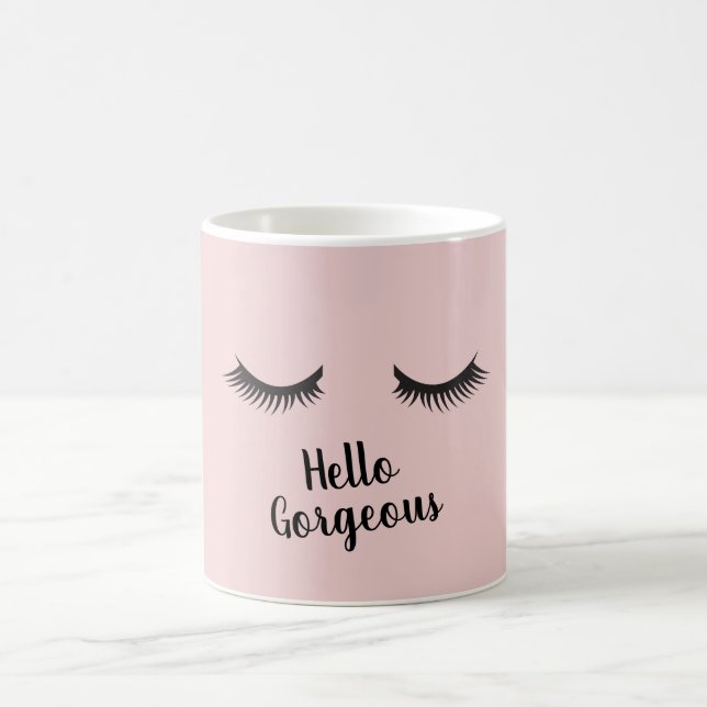 Hello Gorgeous Eye Lashes Coffee Mug (Center)