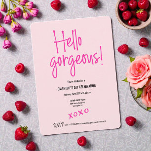 Hello gorgeous Galentine's Day xoxo pink custom Invitation