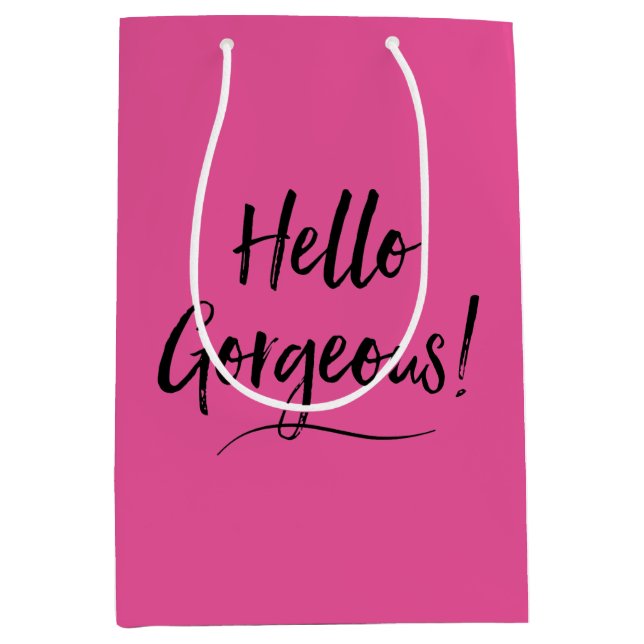 "Hello Gorgeous!" Medium Gift Bag (Front)
