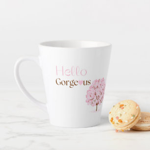 Hello Gorgeous, Pink Blossom Tree Latte Mug
