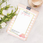 Hello Gorgeous Pink Stripe and Blush Peony<br><div class="desc">Hey gorgeous! Our pretty flyers feature a delicate pink stripe background, faux gold border, and a group of peonies in pretty blush tones with "Hello Gorgeous" at the top in grey and pink editable text. Your name, title and contact information appear at the bottom. Add your services, price list or...</div>