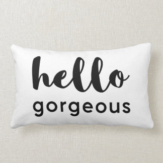Hello Gorgeous Reversible White Black Design Lumbar Cushion