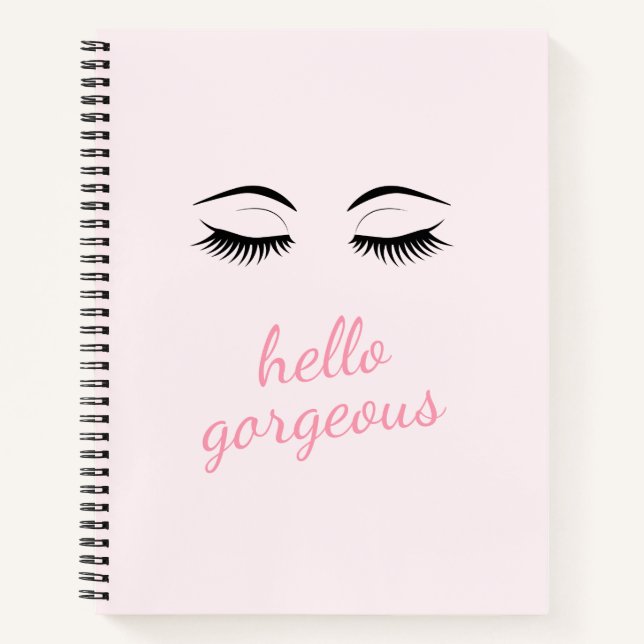 Hello Gorgeous with Pretty Eyelashes Glam Gift Notebook (Front)