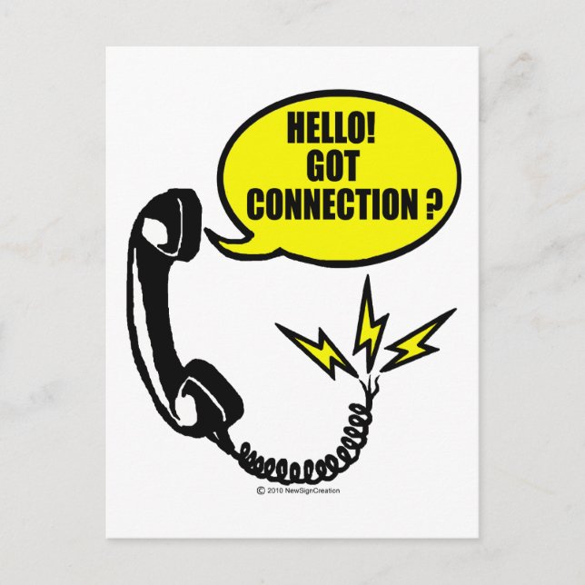 Hello! Got connection? Postcard (Front)