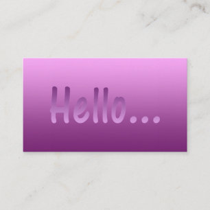Hello Gradient One Colour Pink with Custom Text Business Card