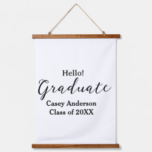 Hello graduate class of 20XX name congrats stylish Hanging Tapestry