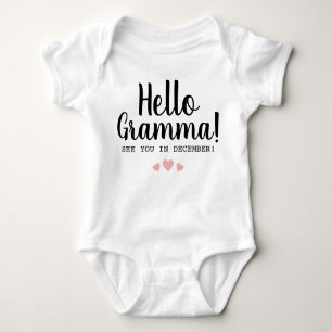 Hello Gramma Pregnancy Announcement Baby Bodysuit