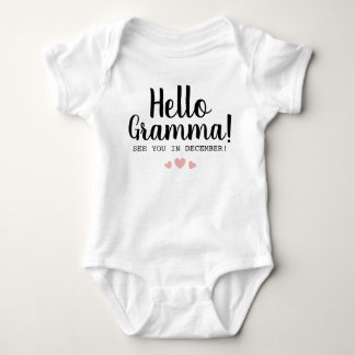 Hello Gramma Pregnancy Announcement Baby Bodysuit