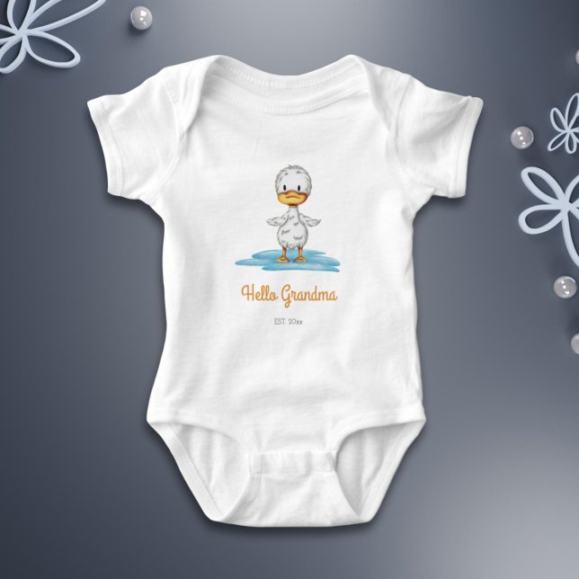 Hello Grandma Baby Reveal Announcement Bodysuit (Hello Grandma Baby Reveal Announcement Baby Bodysuit.jpg)