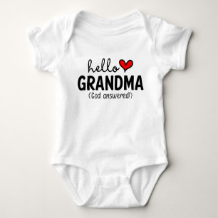 Hello Grandma God Answered Prayer Baby Bodysuit
