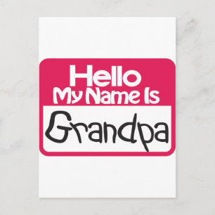 Hello Grandpa Postcard