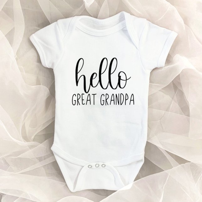 Hello Great Grandpa Pregnancy Announcement Baby Bodysuit (Creator Uploaded)