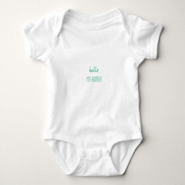 Hello Green Baby Bodysuit (Front)