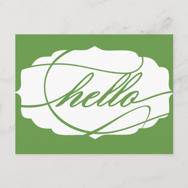 Hello Green Postcard (Front)