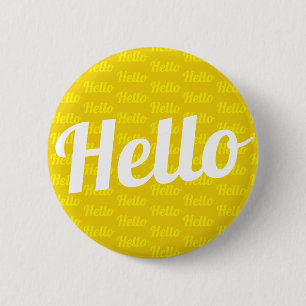 Hello greeting 6 cm round badge