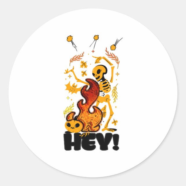 hello Halloween  Classic Round Sticker (Front)