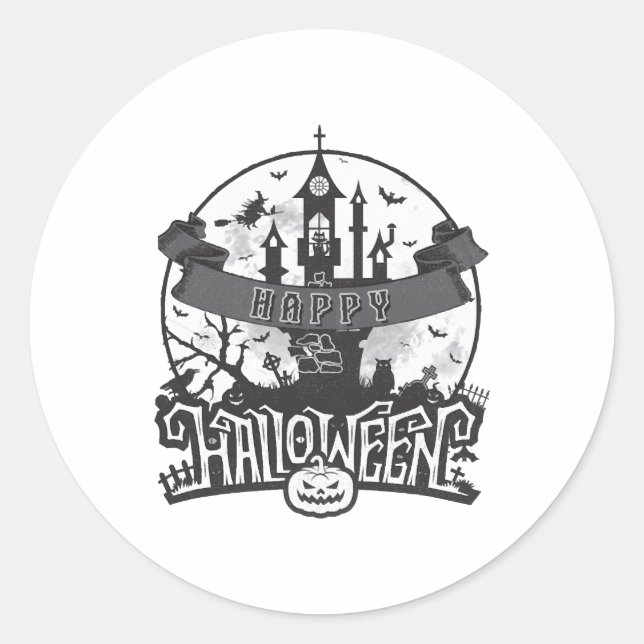 Hello Halloween - Halloween party Classic Round Sticker (Front)