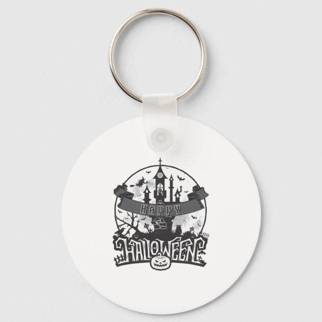 Hello Halloween - Halloween party Key Ring (Front)