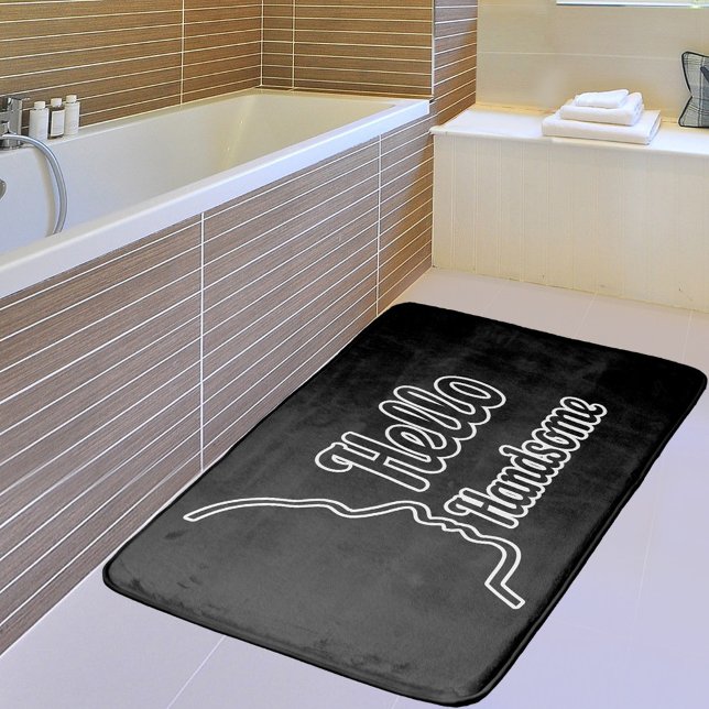 Hello Handsome Face Profile Bath Mat (Creator Uploaded)