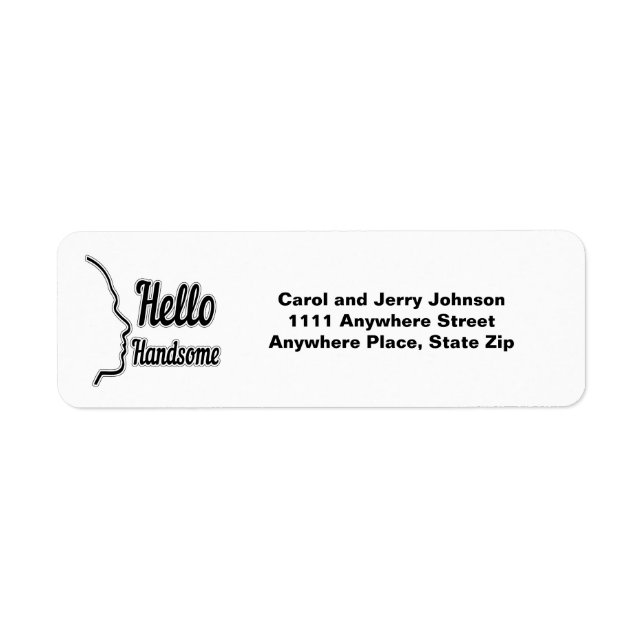 Hello Handsome Profile Face Drawing Typography (Front)