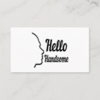 Hello Handsome Profile Face Drawing Typography Business Card