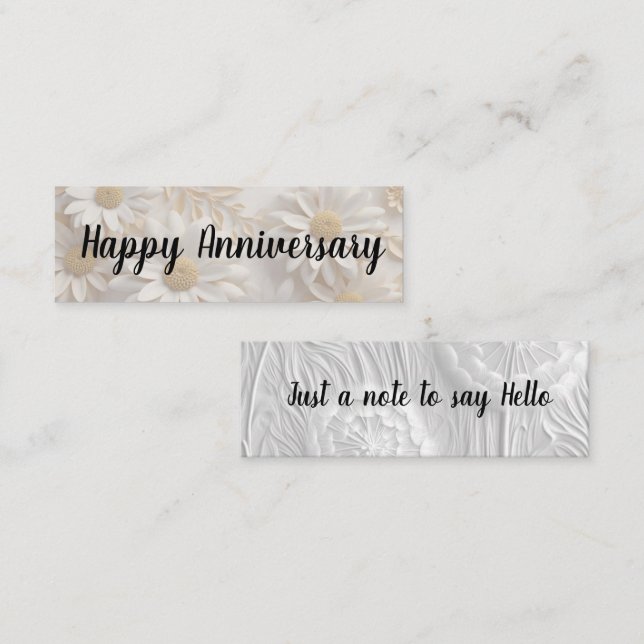 Hello/Happy Anniversary Mini Business Card (Front/Back)
