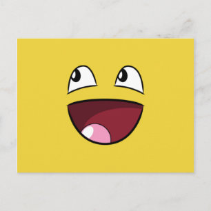 hello happy face postcard