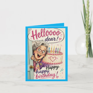 Hello happy happy birthday Folded Greeting Card