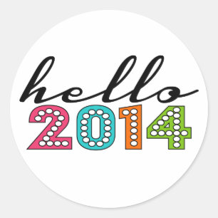 Hello Happy New Year 2014 New Year's Eve Sticker