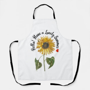 Hello! Have a Lovely Summer - Vintage Sunflower Apron