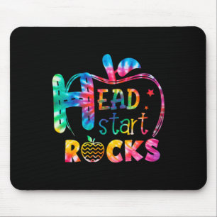 Hello Head Start Rock Tie Dye Back to School Teach Mouse Pad