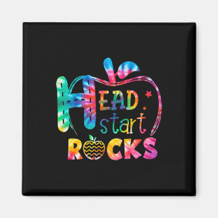 Hello Head Start Rock Tie Dye Byck To School Teach Magnet