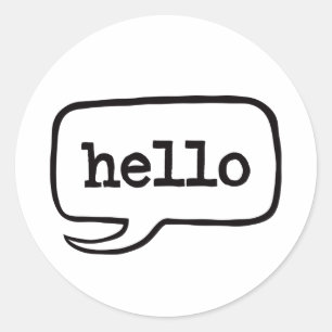 Hello (Hi Hello Greetings) Classic Round Sticker