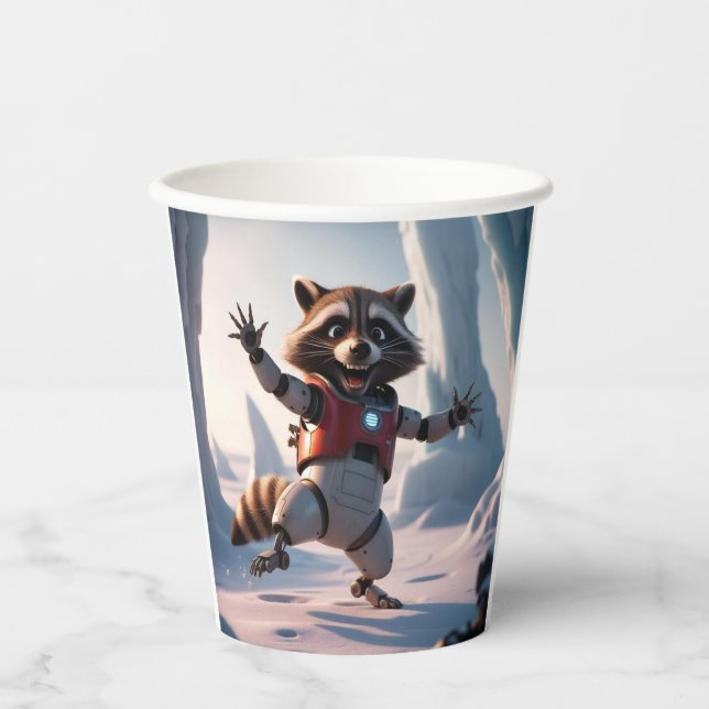 Hello,Hi Raccon  Paper Cups (Front)