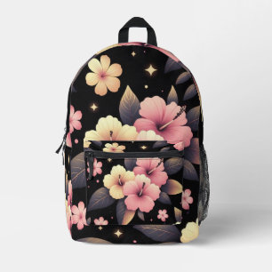Hello Hibiscus  Printed Backpack