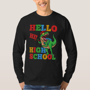 Hello High School Rex Dinosaur Back To School Boys T-Shirt