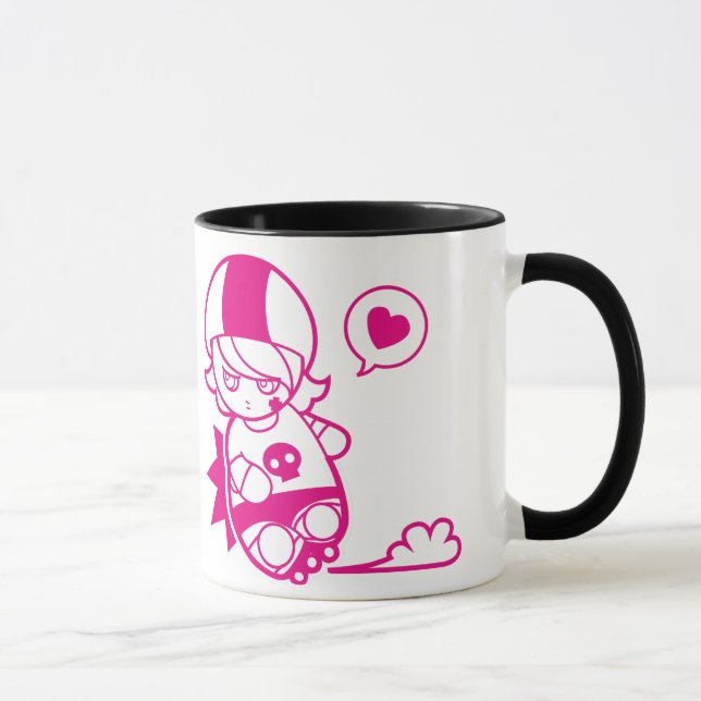 Hello Hitty Hugs n Shoves Roller Derby Cute Mug (Right)