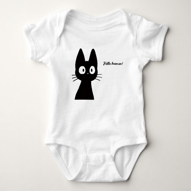 Hello Hooman Cat for Baby Bodysuit (Front)