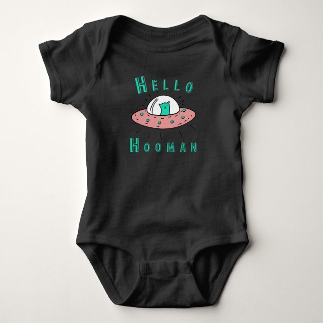 Hello Hooman Human Baby Bodysuit (Front)