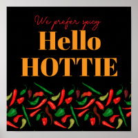 Hello HOTTIE SPICY PEPPERS kitchen Wall Art