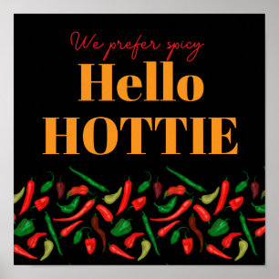 Hello HOTTIE SPICY PEPPERS kitchen Wall Art