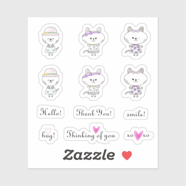 Hello Hug Sweet Sentiments and Cute Cats Set (Sheet)