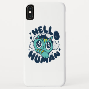 Hello human Cute Cat Case-Mate iPhone Case