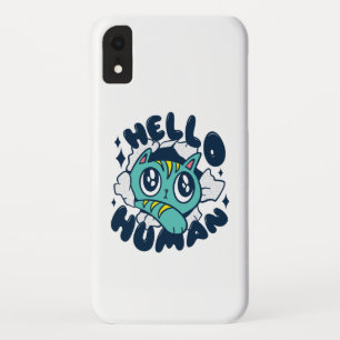 Hello human Cute Cat Case-Mate iPhone Case