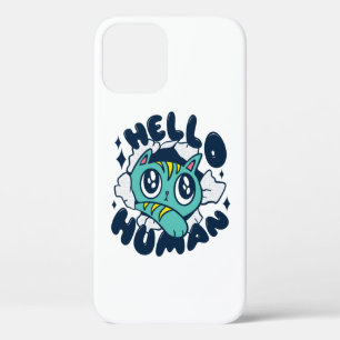 Hello human Cute Cat iPhone 12 Case