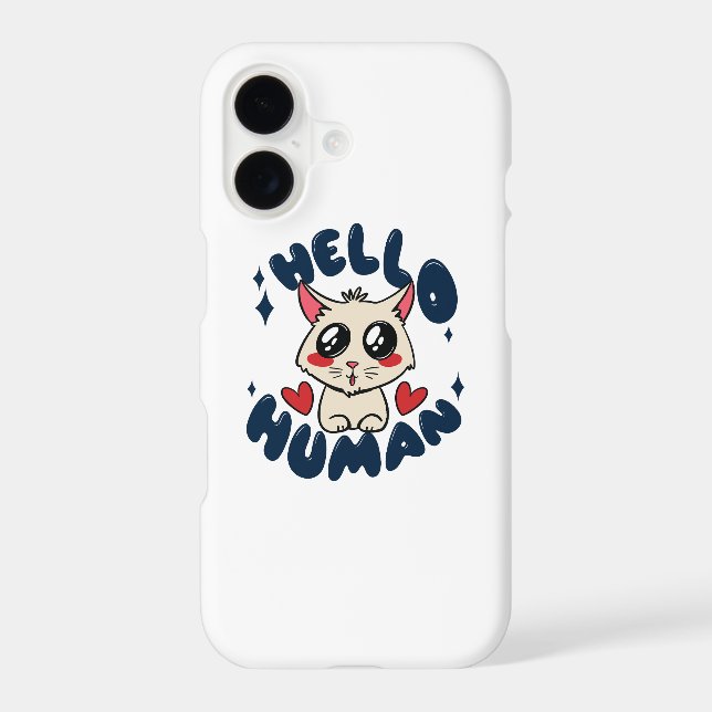 Hello human Cute Cat Samsung Galaxy Case (Back)