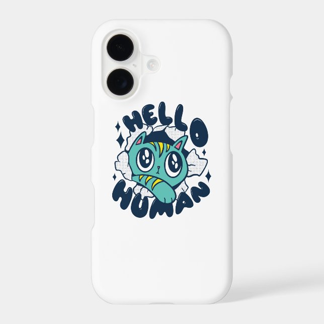 Hello human Cute Cat Samsung Galaxy Case (Back)
