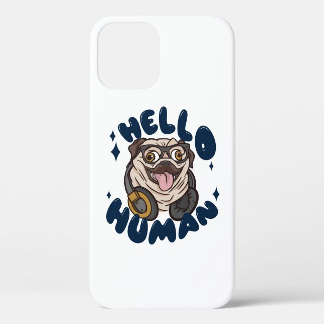Hello human Cute dog Case-Mate iPhone Case (Back)
